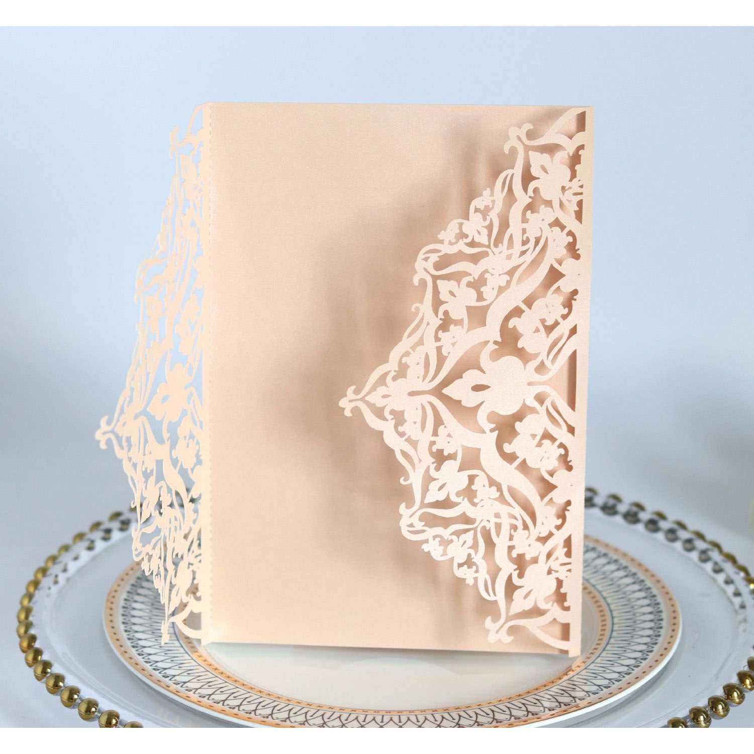 Laser Holder Champagne Invitation Card Wholesale  Wedding Invitation
